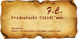 Fridvalszki Ciklámen névjegykártya