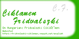 ciklamen fridvalszki business card